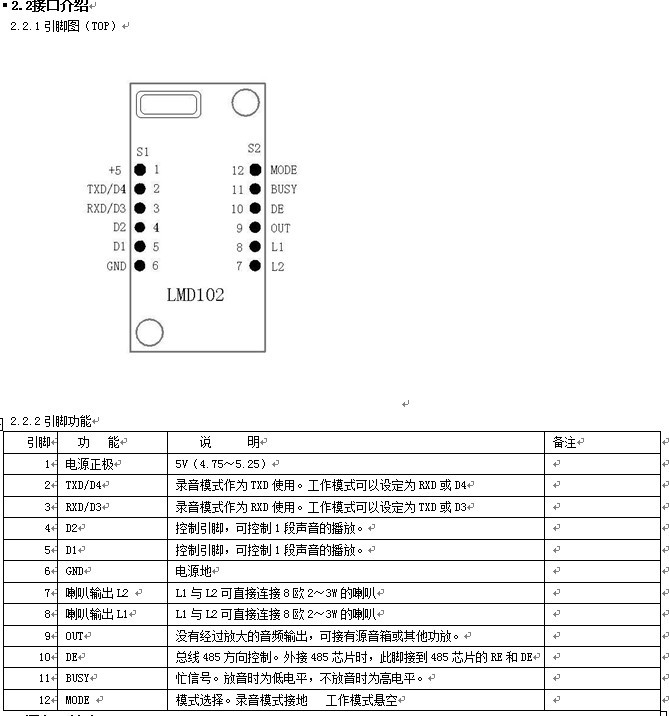 485语音？長MD102接口注明